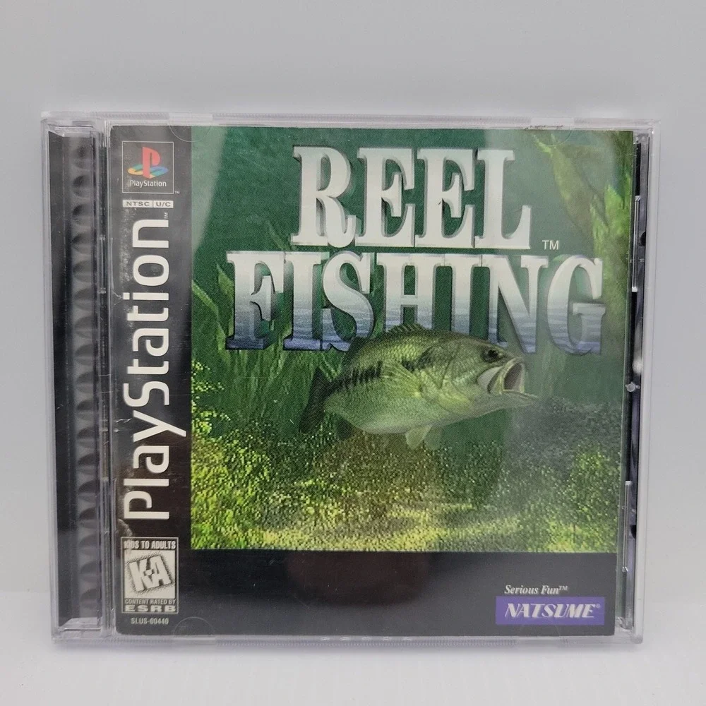 Reel Fishing Sony PlayStation 1 PS1 1997 Natsume NTSC-U/C SLUS-00440 Sports
